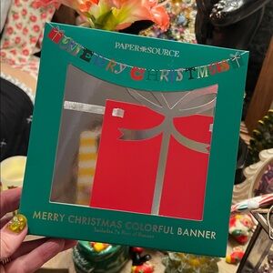 Paper Source MERRY CHRISTMAS Red and Green Christmas Banner